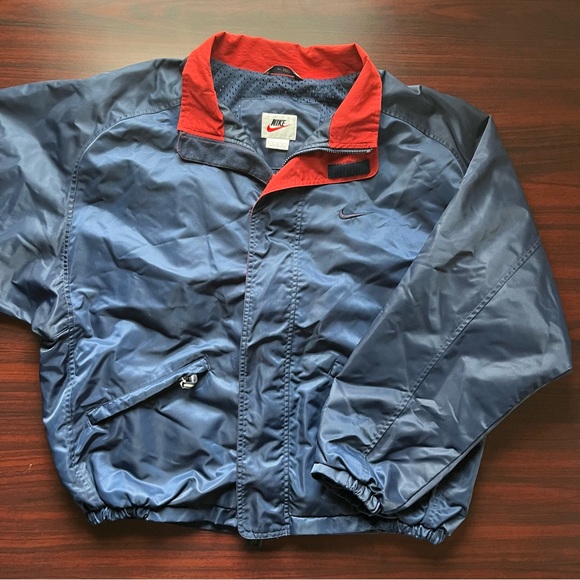 Nike Other - Vintage Nike Windbreaker Jacket White Tag Mesh Lined Full Zip Size Large Blue